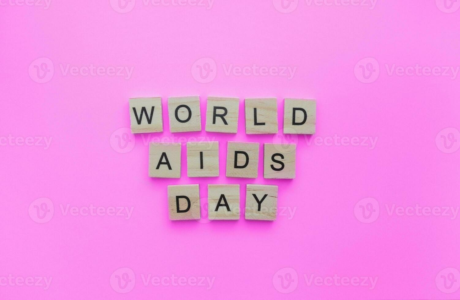 december 1, värld AIDS dag, minimalistisk baner med de inskrift i trä- brev foto