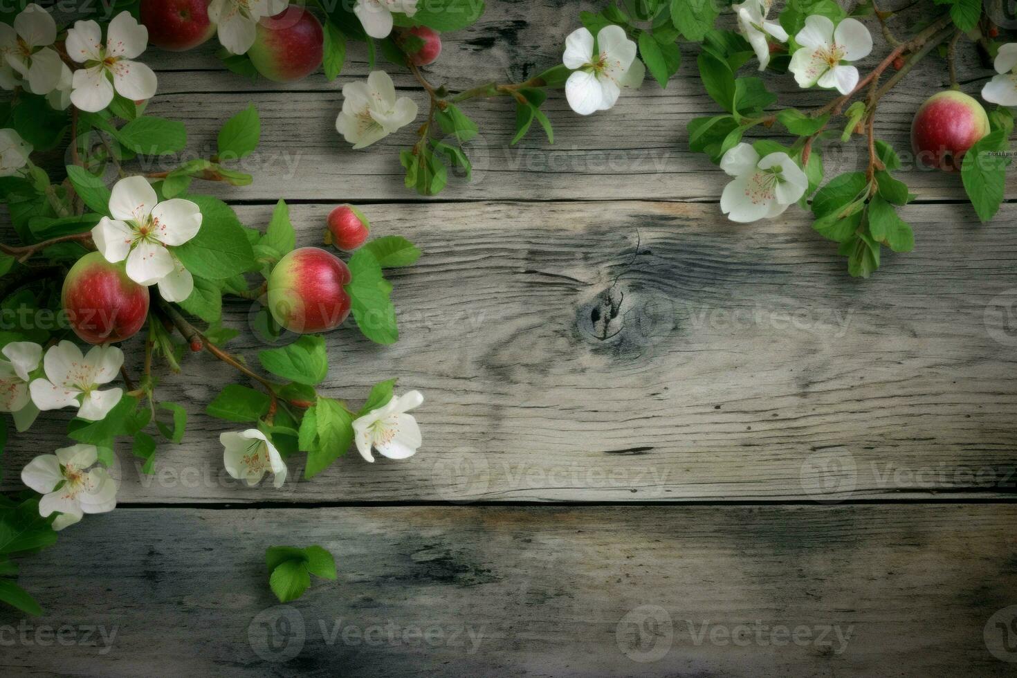 äpple trä- blomma topp se. generera ai foto