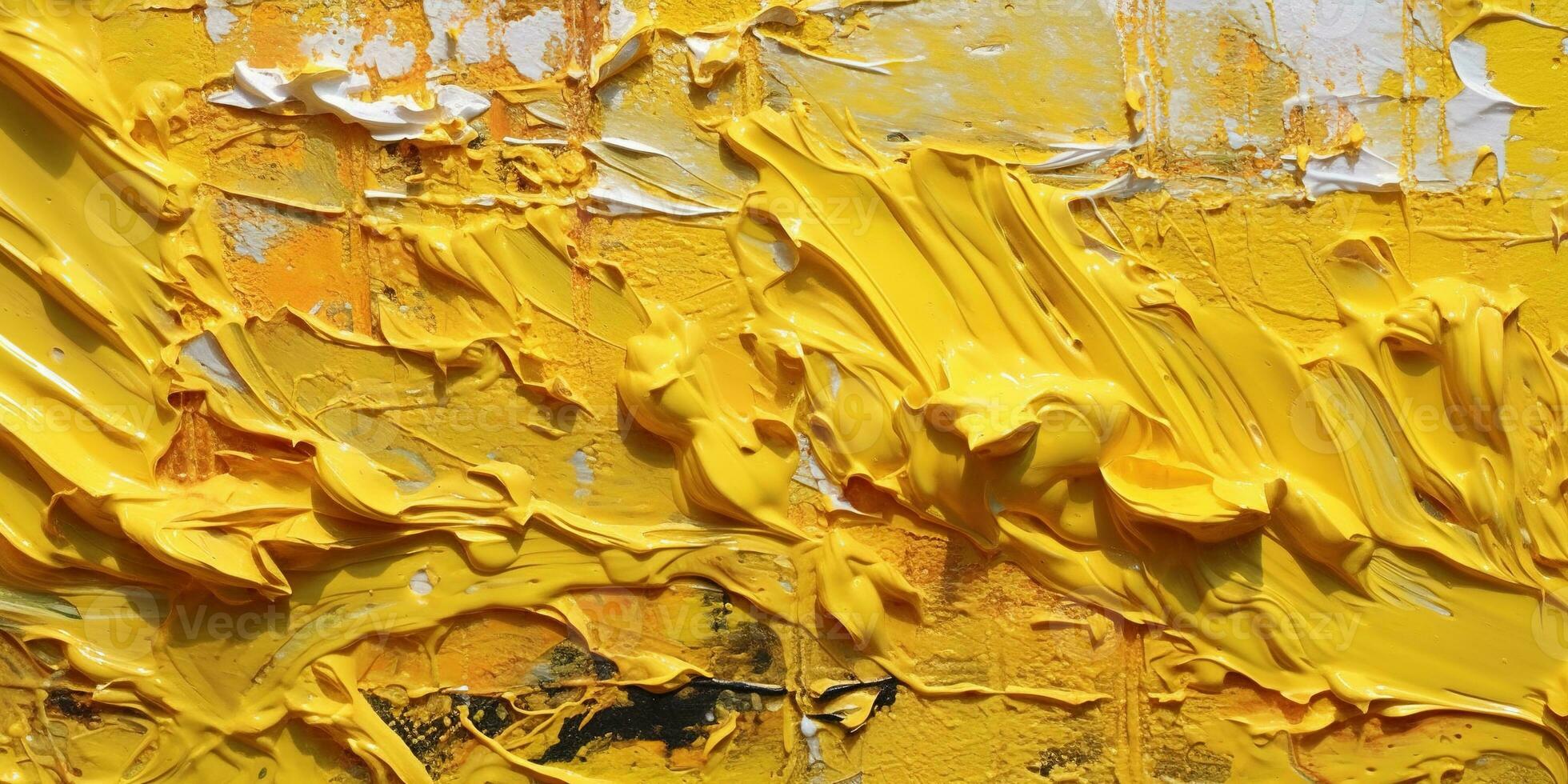 generativ ai, gul impasto abstrakt målning, texturerad Färg bakgrund foto