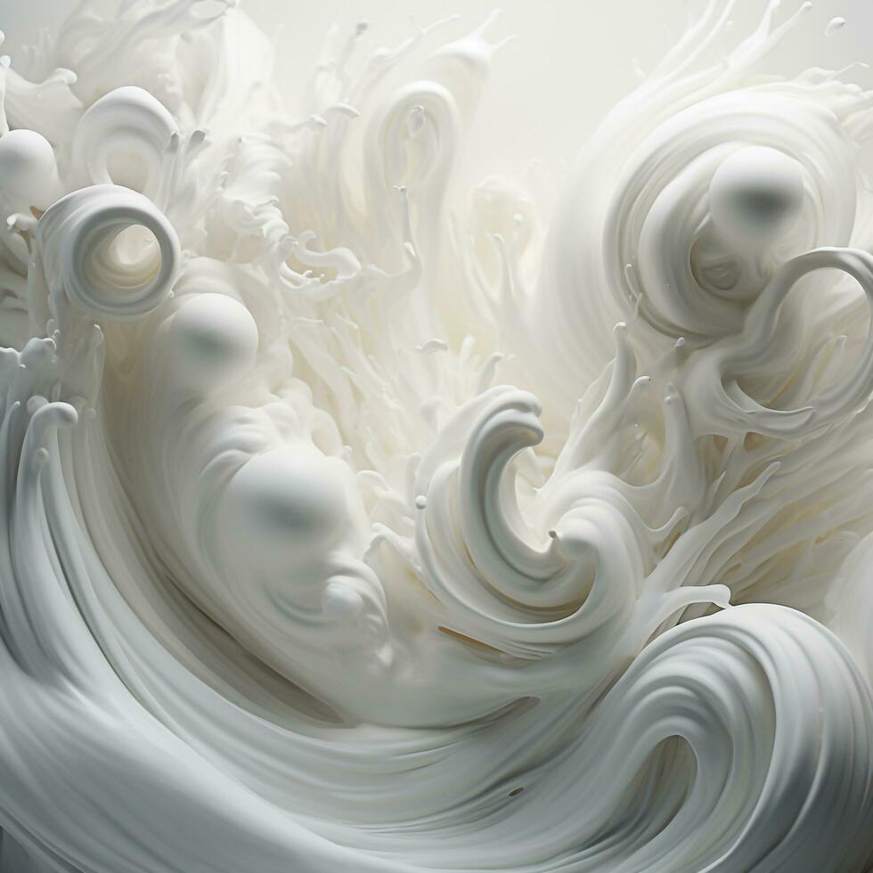 mjölk virvlar i en vit hav foto