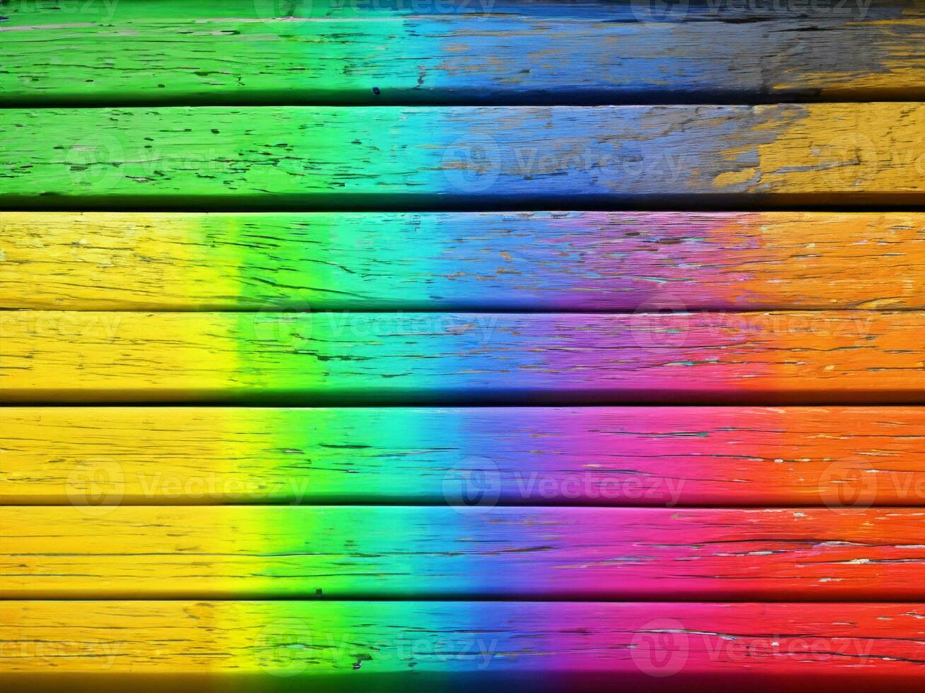 trä- vägg med färgad Ränder foto