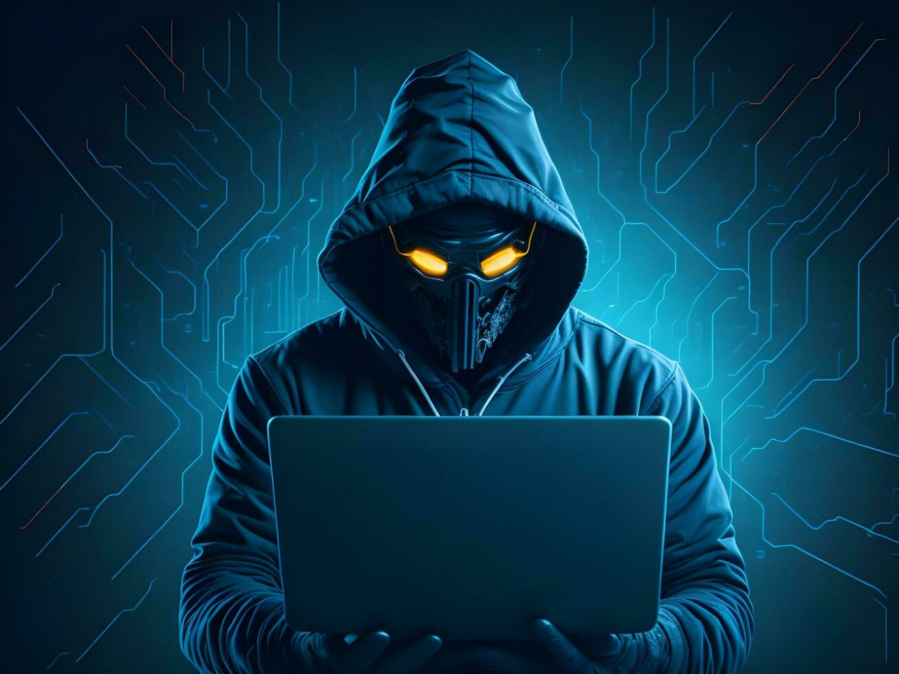 internet säkerhet skydd från hacker attackera cyber ge sig på ai generera foto