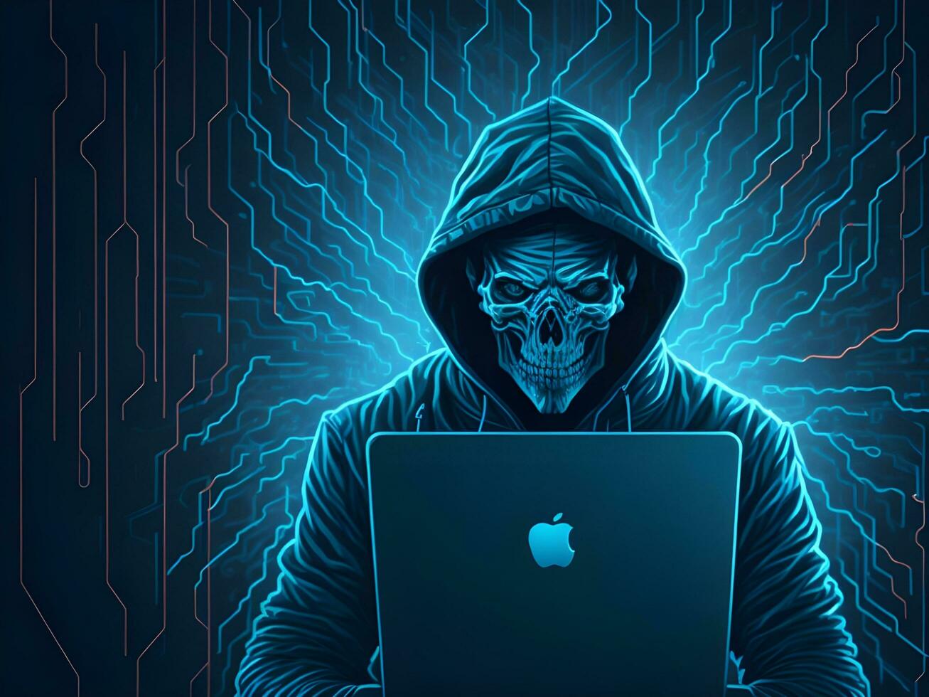 internet säkerhet skydd från hacker attackera cyber ge sig på ai generera foto