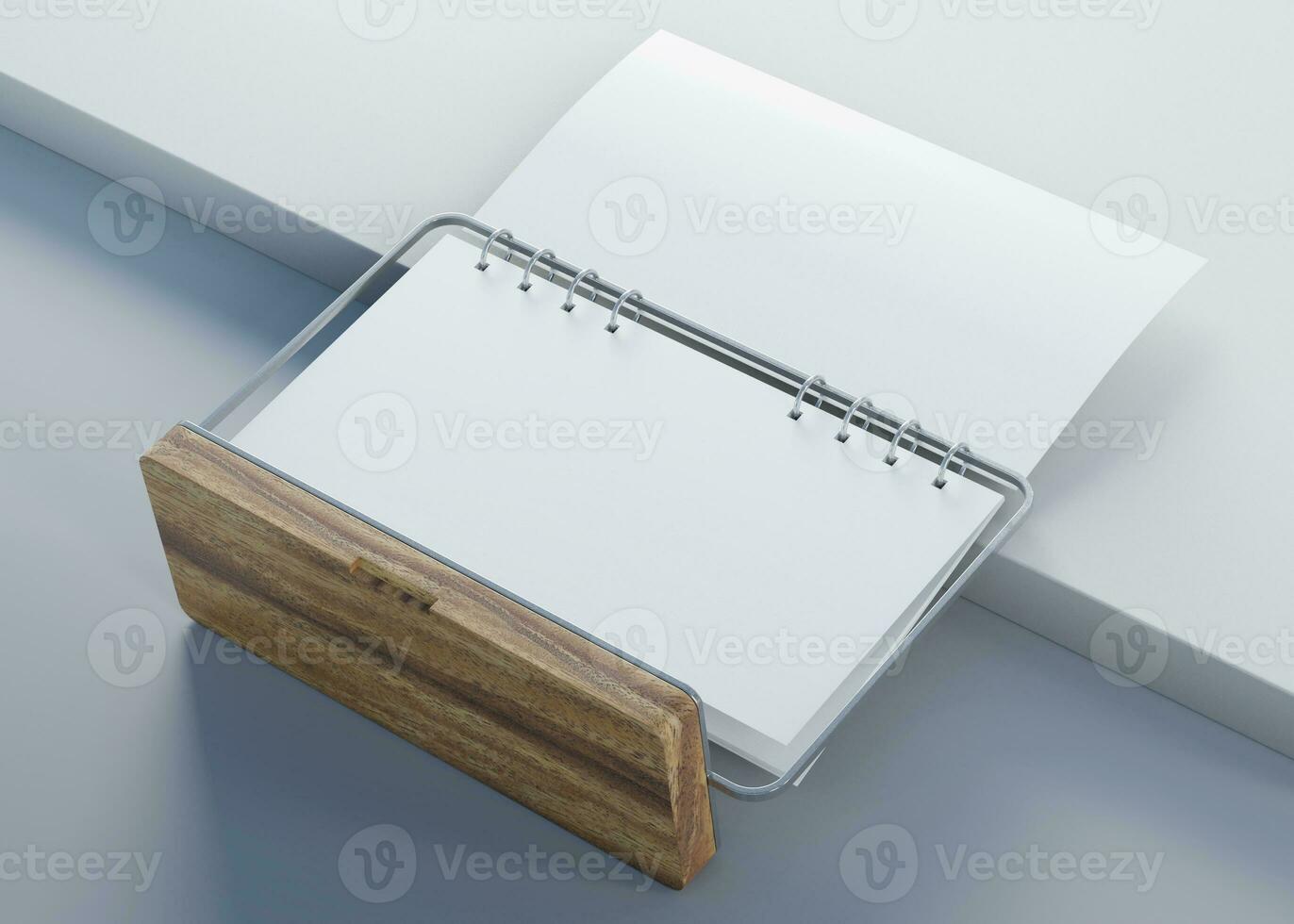 skrivbord kalender med vit papper lämplig för kalender design presentation foto
