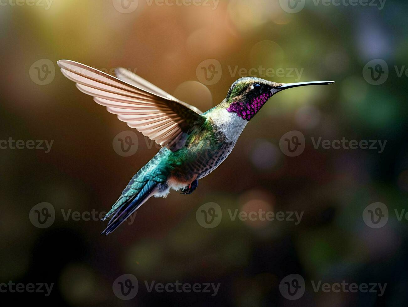 flygande fågel. kolibri. hög kvalitet. ai generativ foto