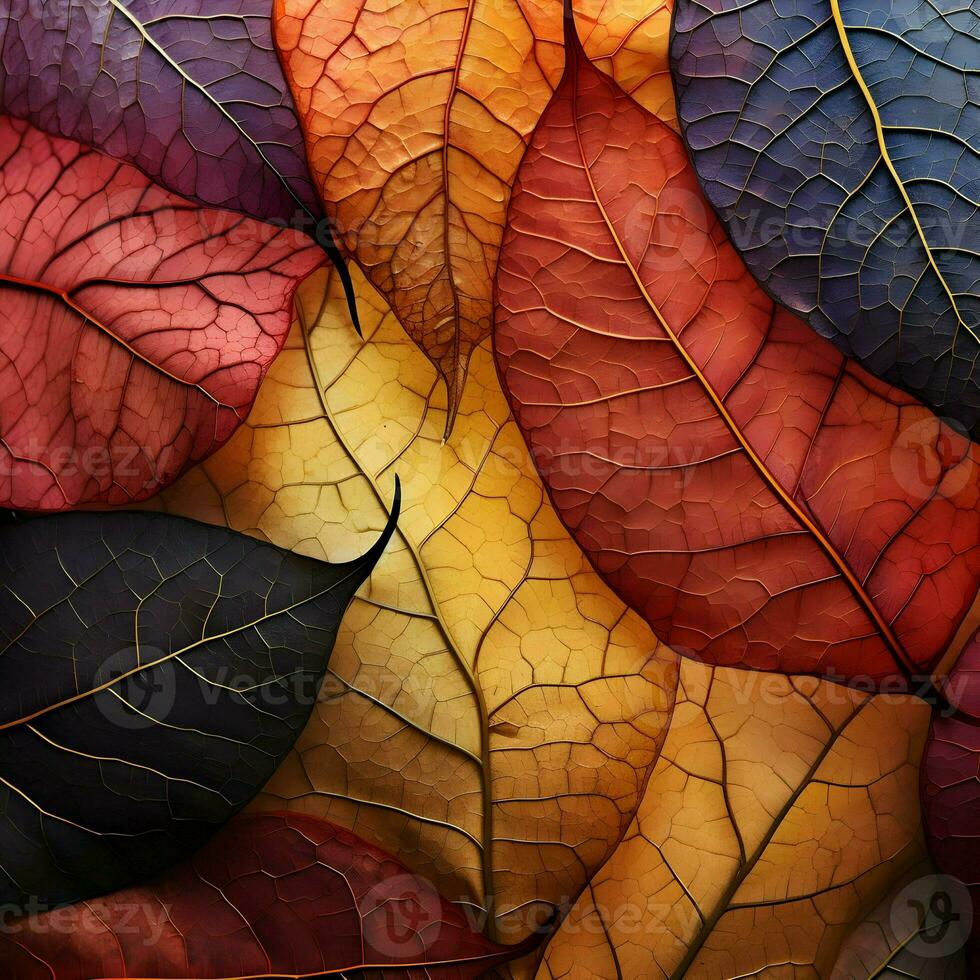 abstrakt höst skönhet i flerfärgad löv. hög upplösning. ai generativ foto