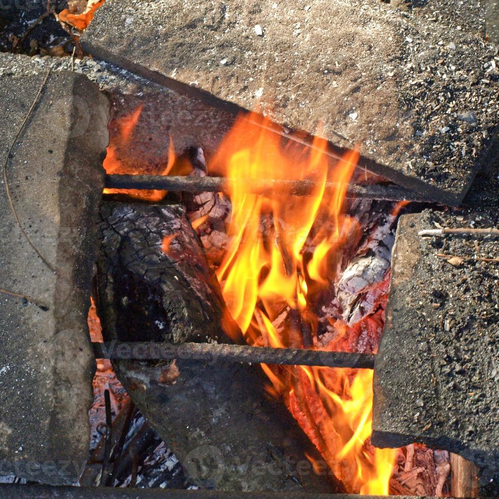 picknick grill låga foto