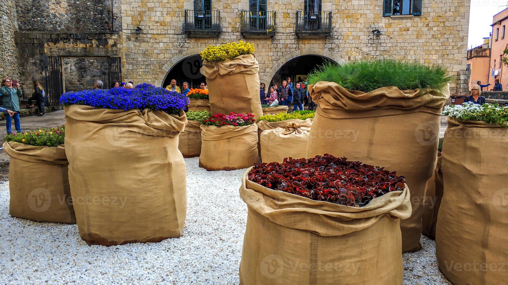 blomsterfestival i girona temps de flors, spanien. 2018 foto