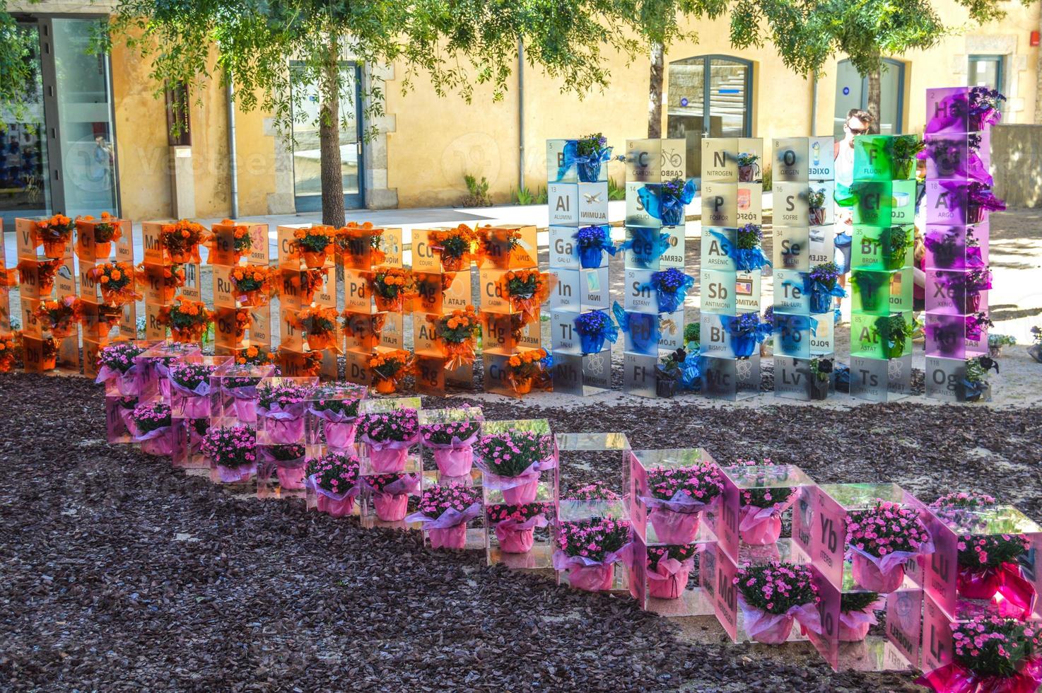 blomsterfestival i girona temps de flors, spanien. 2018 foto