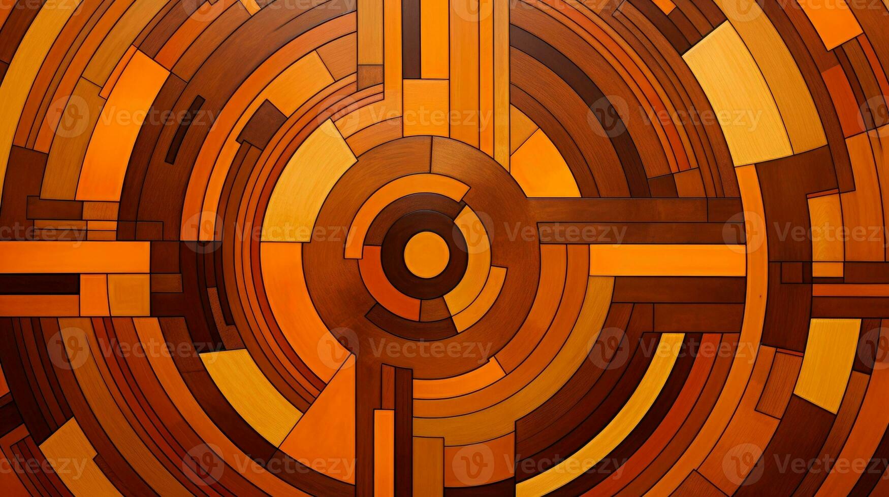 trä intarsia vägg parkett, abstrakt mönster bakgrund, generativ ai foto