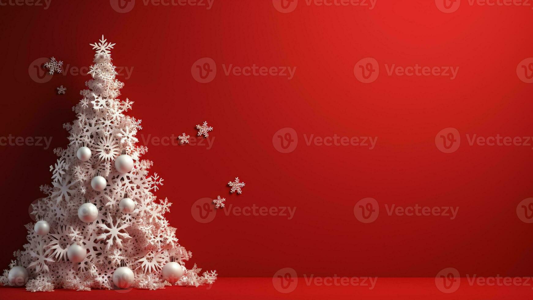 glad jul röd bakgrund med riklig kopia Plats, ai generativ foto