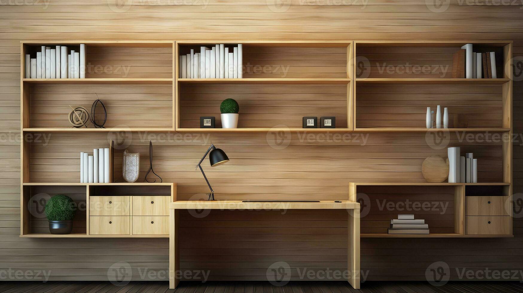 interiör abstrakt kontor trä- bakgrund ai genererad foto