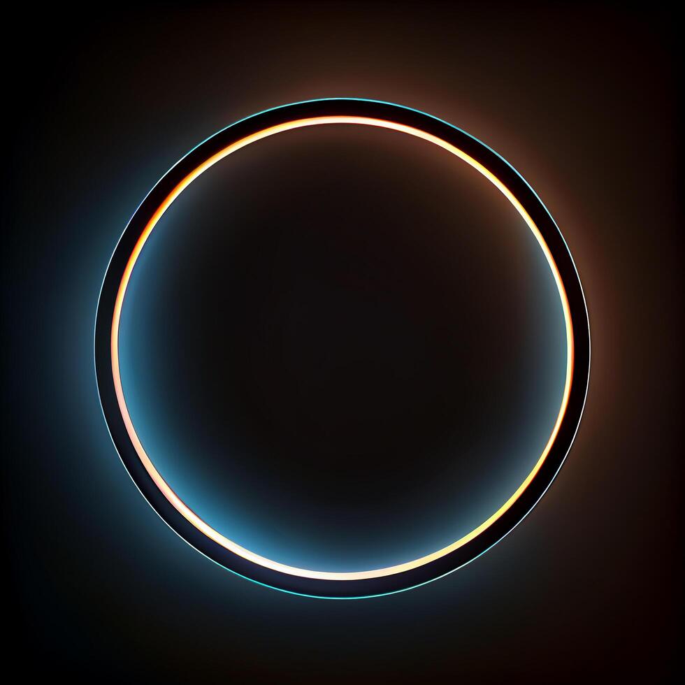 lysande blå cirkel tänds trogen abstrakt design ,generativ ai foto
