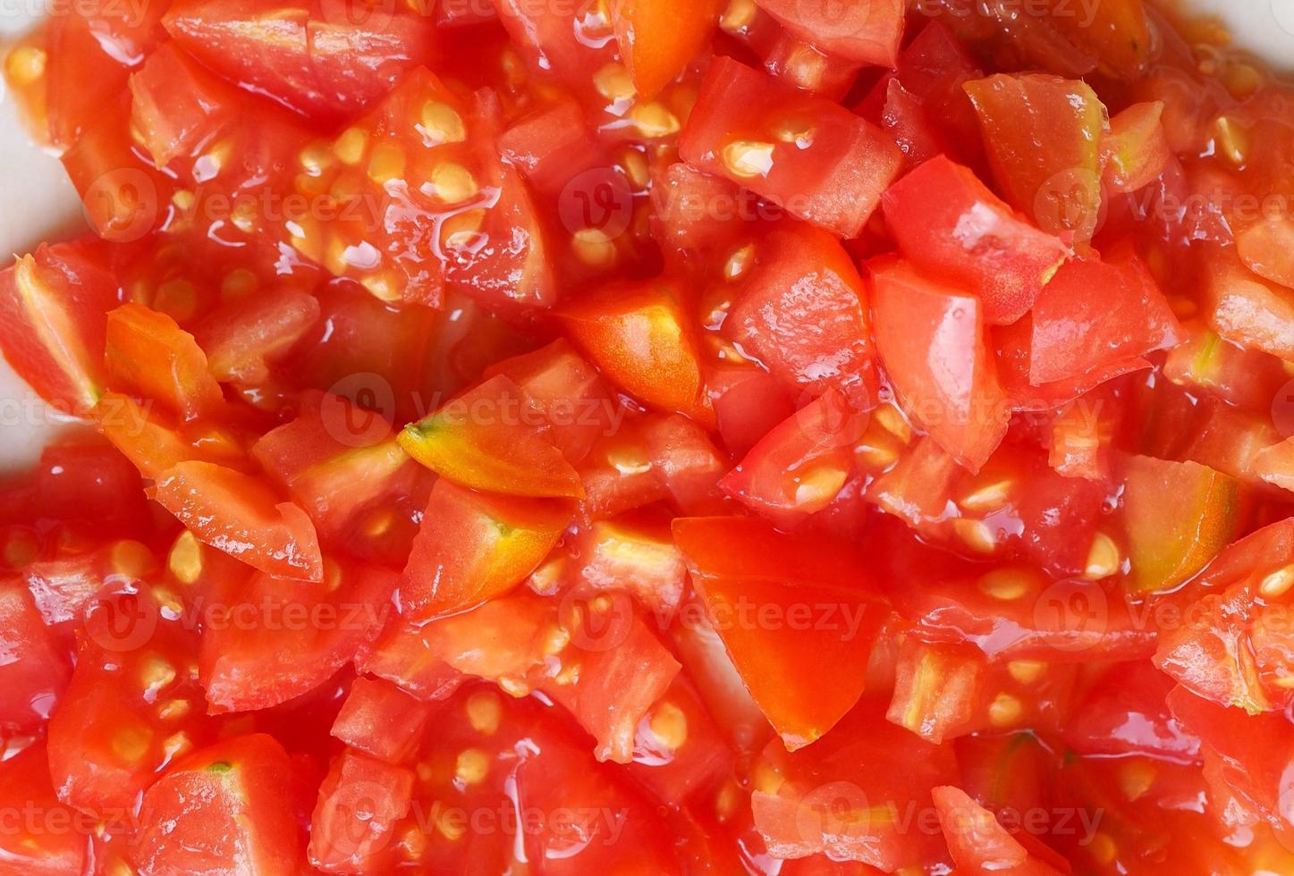 hackad tomat till pizza foto