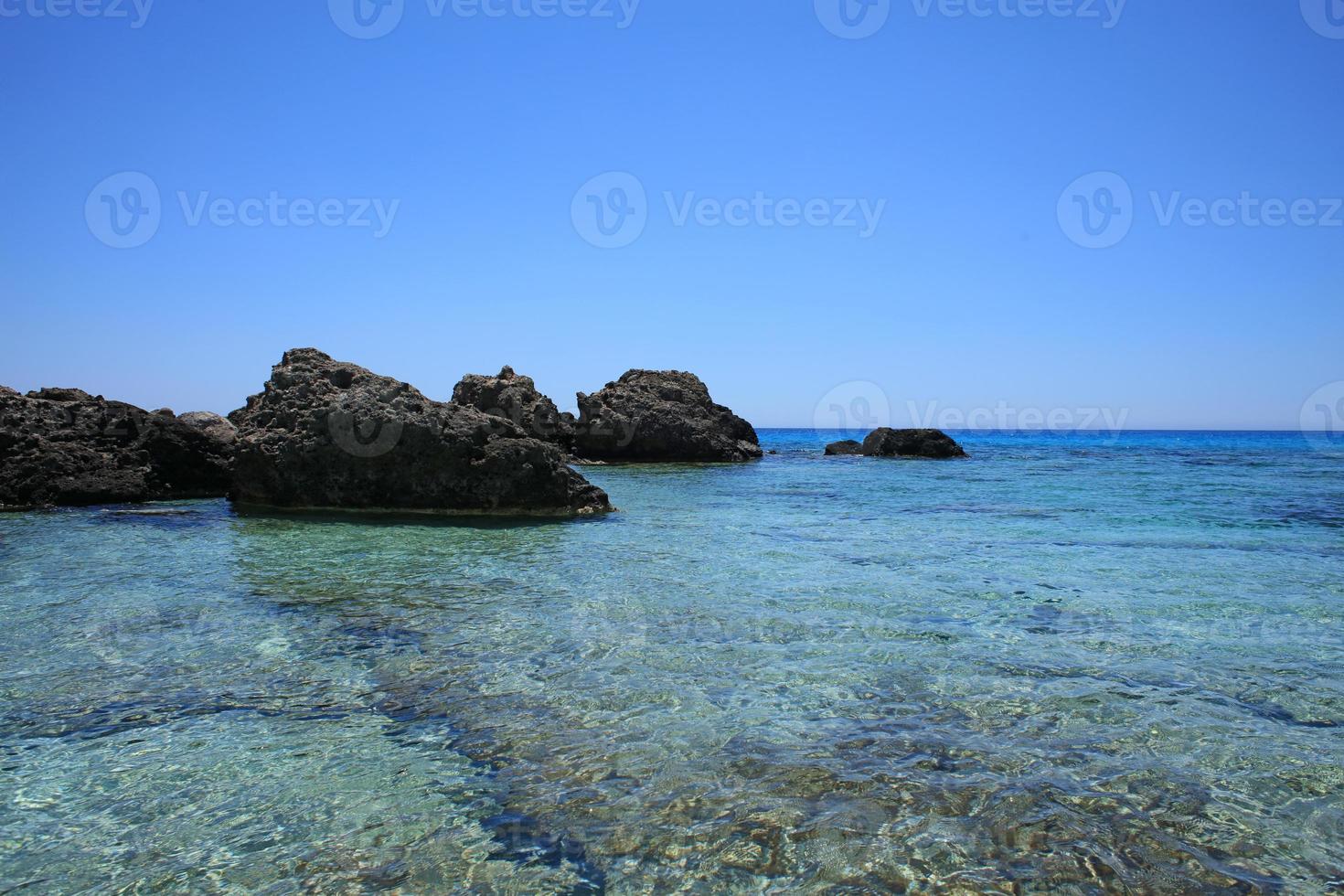 kedrodasos strand Kreta ön blå lagun camping kust kristallvatten foto