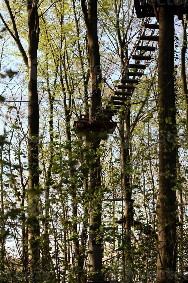 kletterwald i haltern am se man ensam modellera bakgrundstryck foto