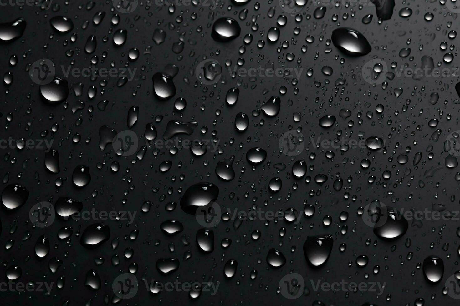 regn, vatten droppar på de matt svart glas bakgrund foto