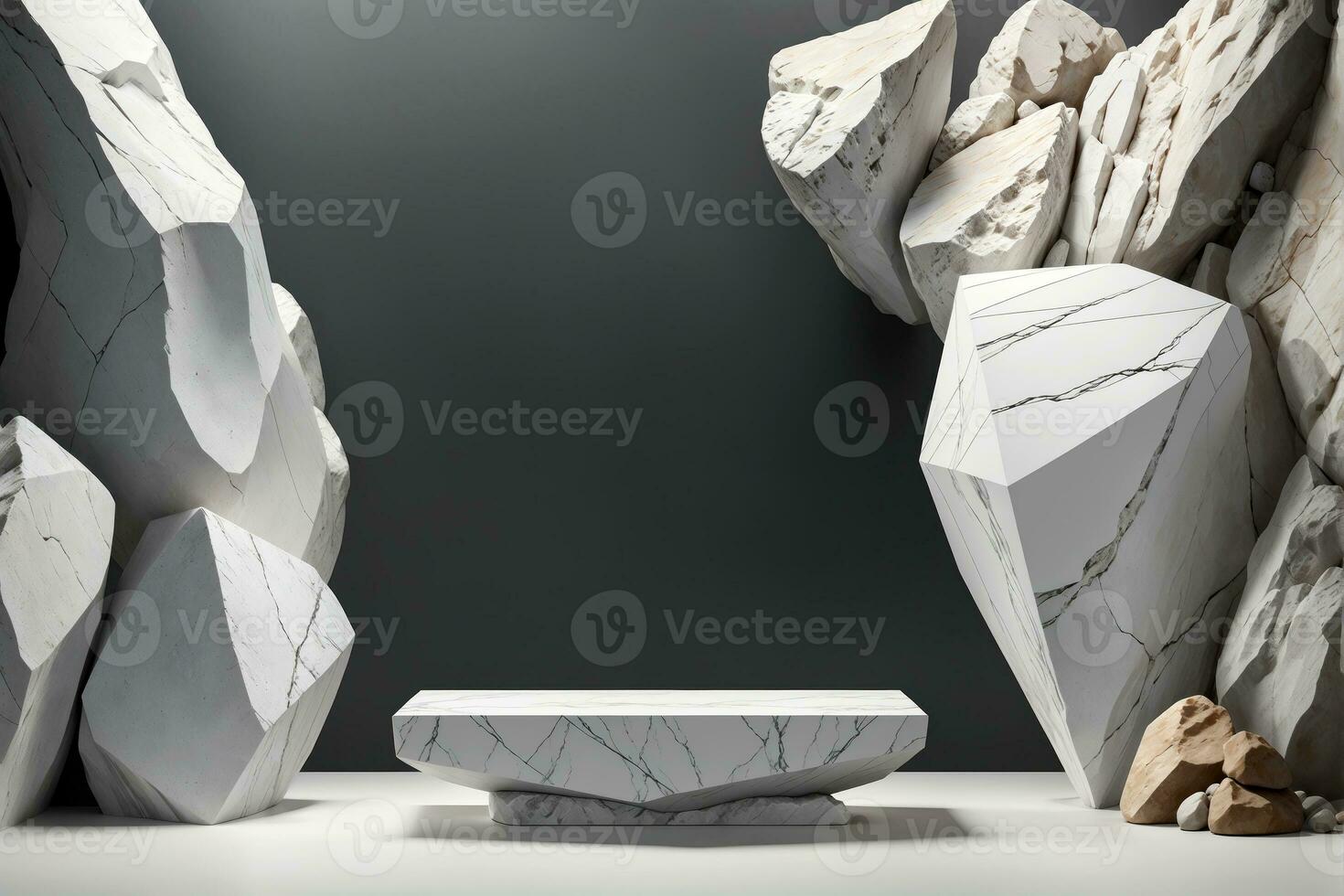 minimalistisk sten attrapp för eleganta podium visa, ai generativ foto