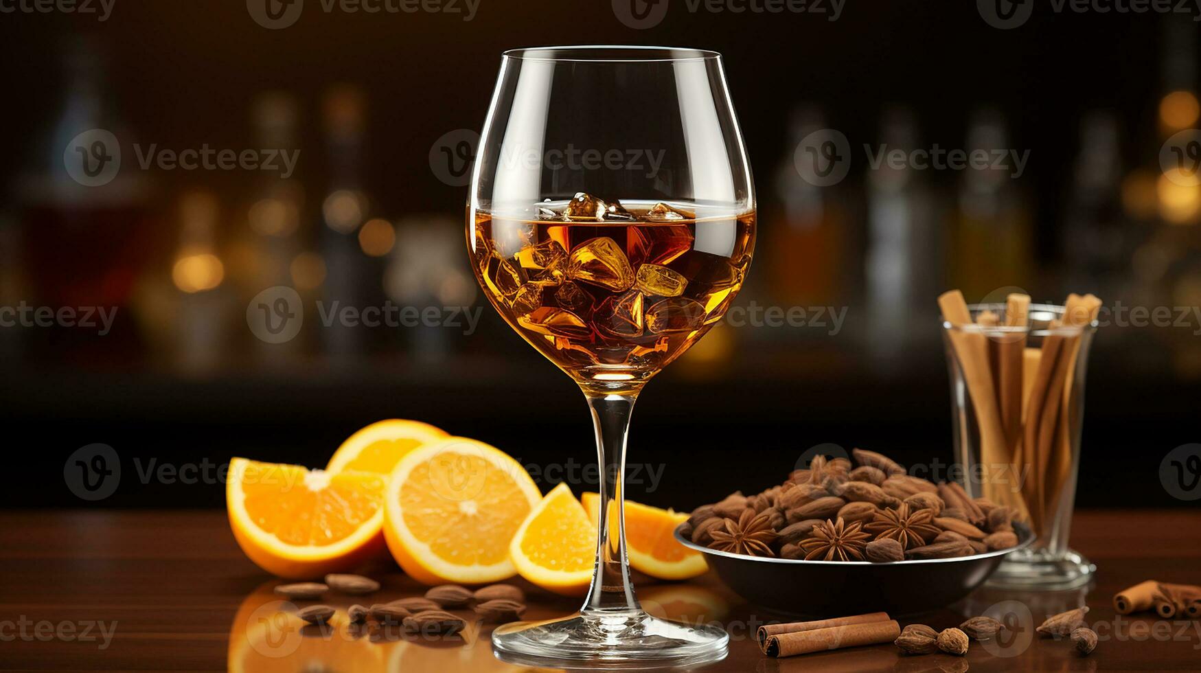 glasögon av skott dryck, en små mäta av alkohol, ai genererad foto