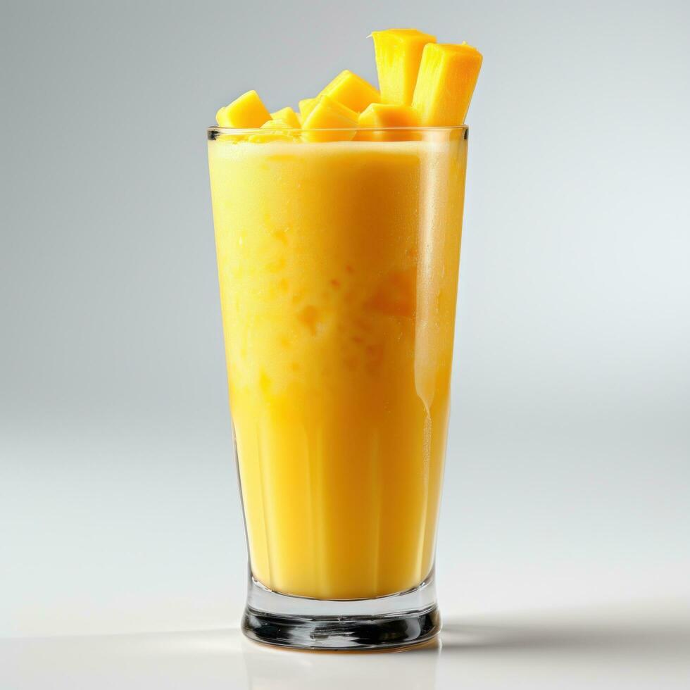 mango smoothie i en glas, isolerat foto