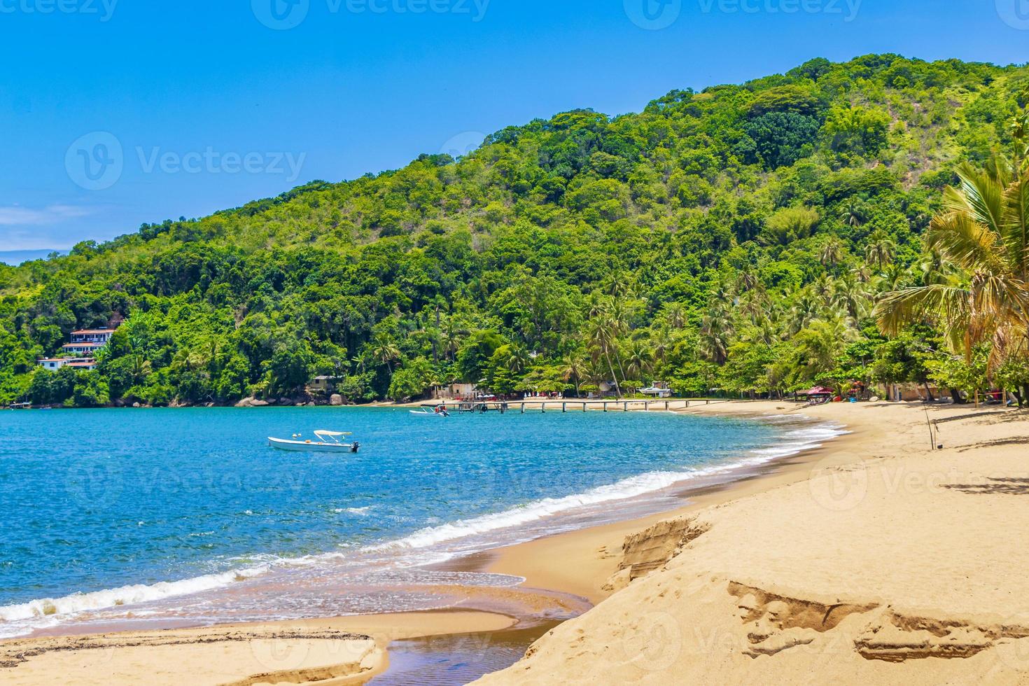 stora tropiska ön ilha grande praia de palmas beach brazil. foto