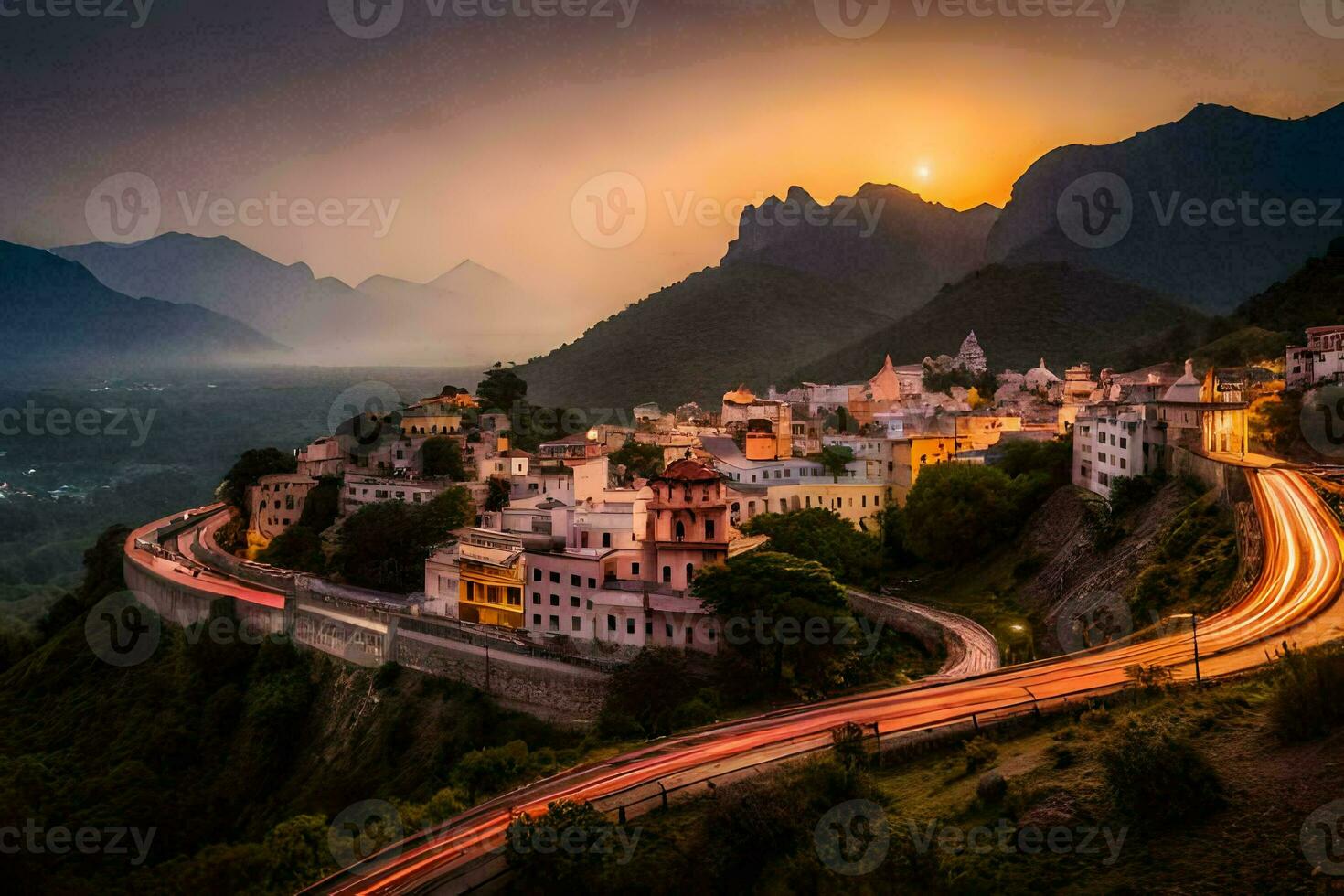 de stad av udaipur, Indien. ai-genererad foto