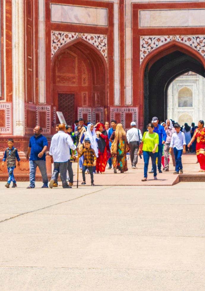 Uttar Pradesh, Indien, 10 maj 2018 - Great Gate i Agra Uttar Pradesh Indien foto