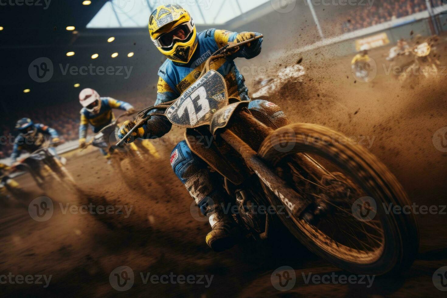 speedway fim stor pix , motorcykel races - ett hand dragen .ai generativ foto