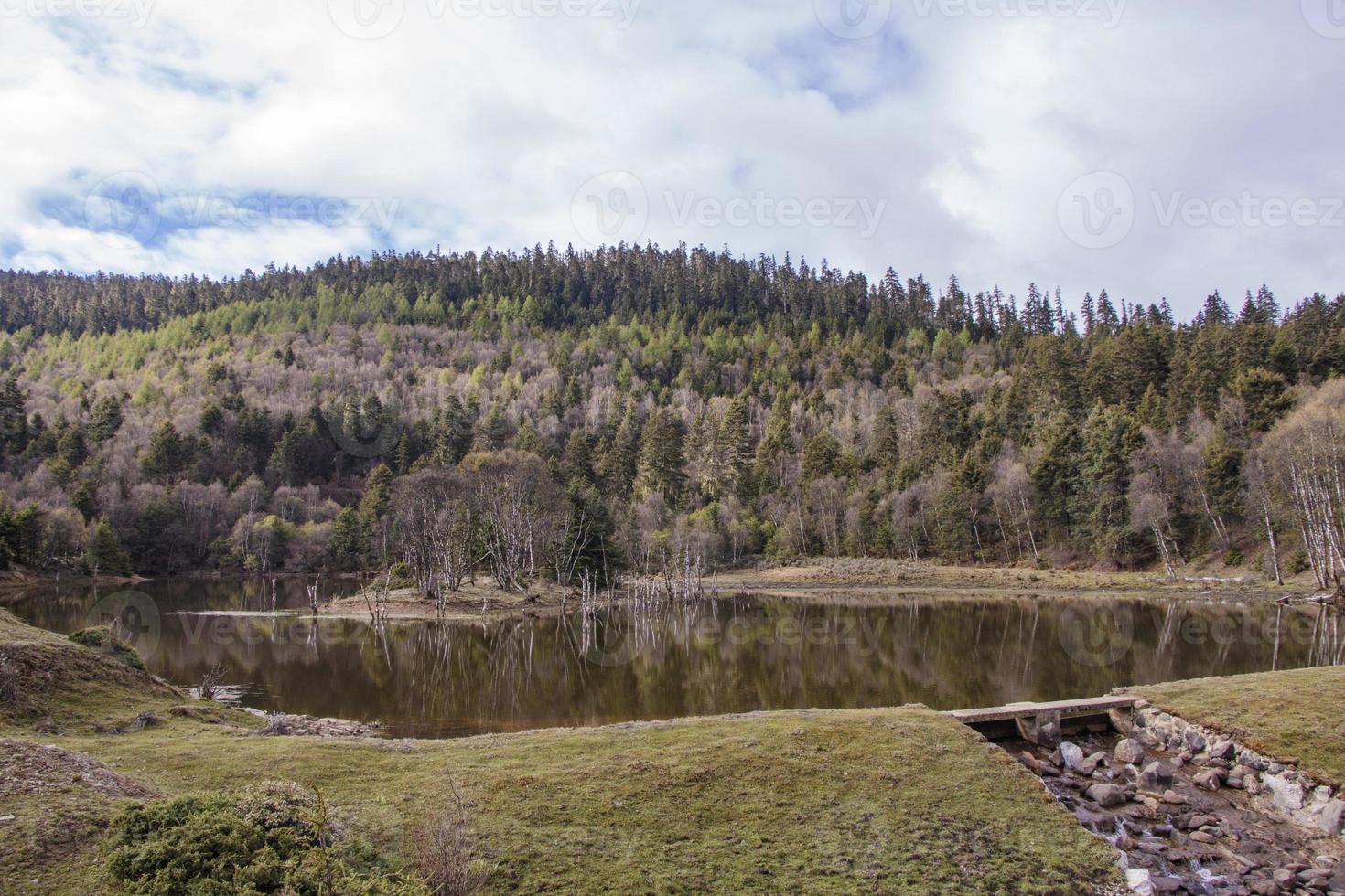 sjö i pudacuo nationalpark i shangri la, provinsen Yunnan, Kina foto