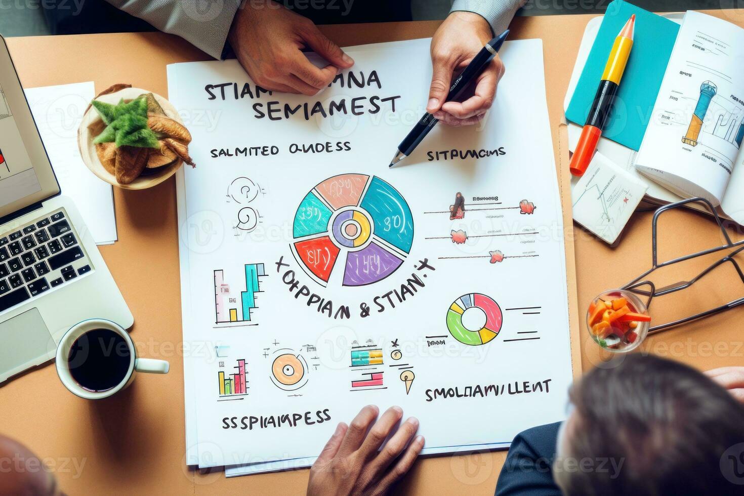 förse de strategi i en formell dokumentera med ett verkställande sammanfattning och nyckel handling. generativ ai foto