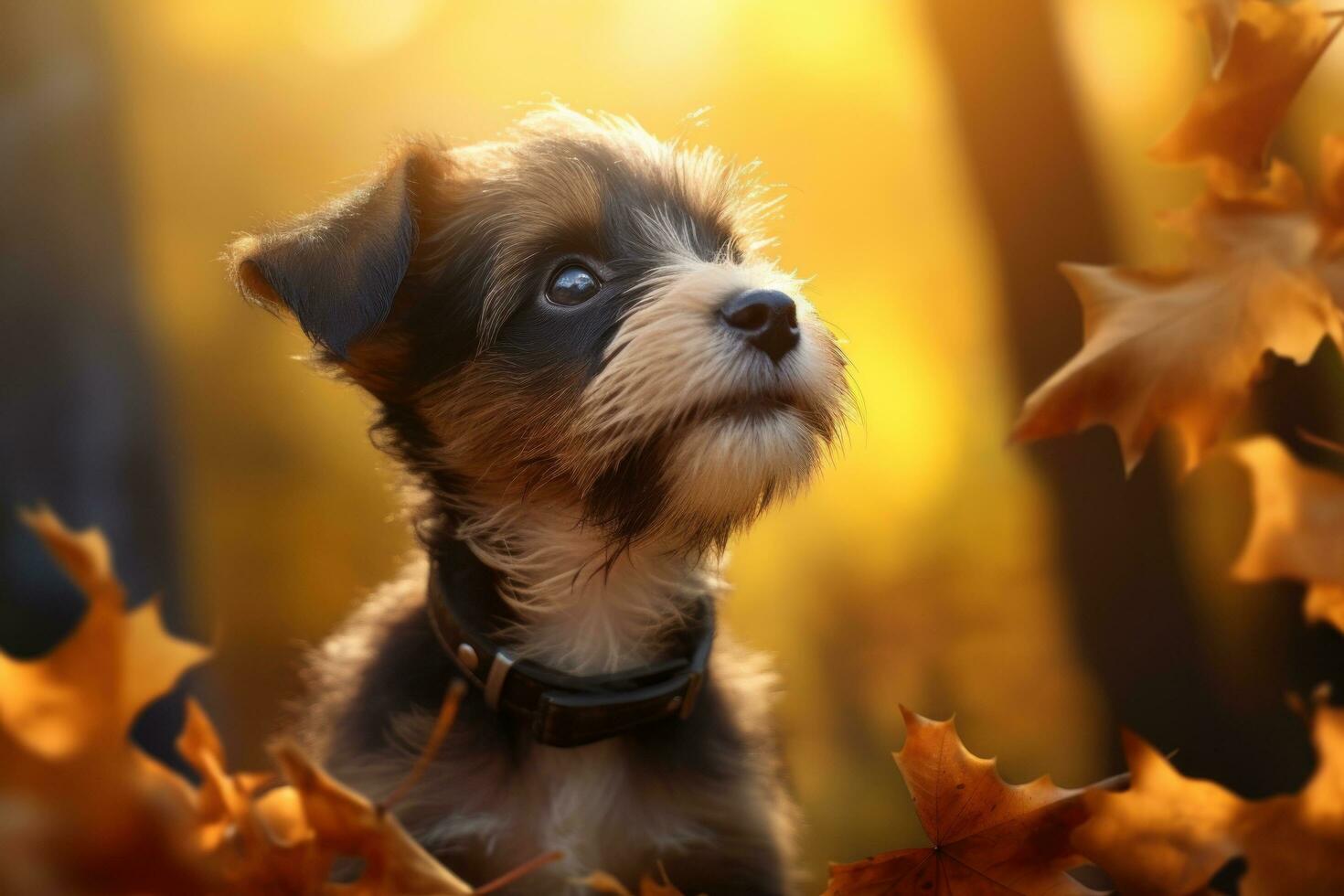 hund spelar med en boll en skön hund gående och löpning. generativ ai foto