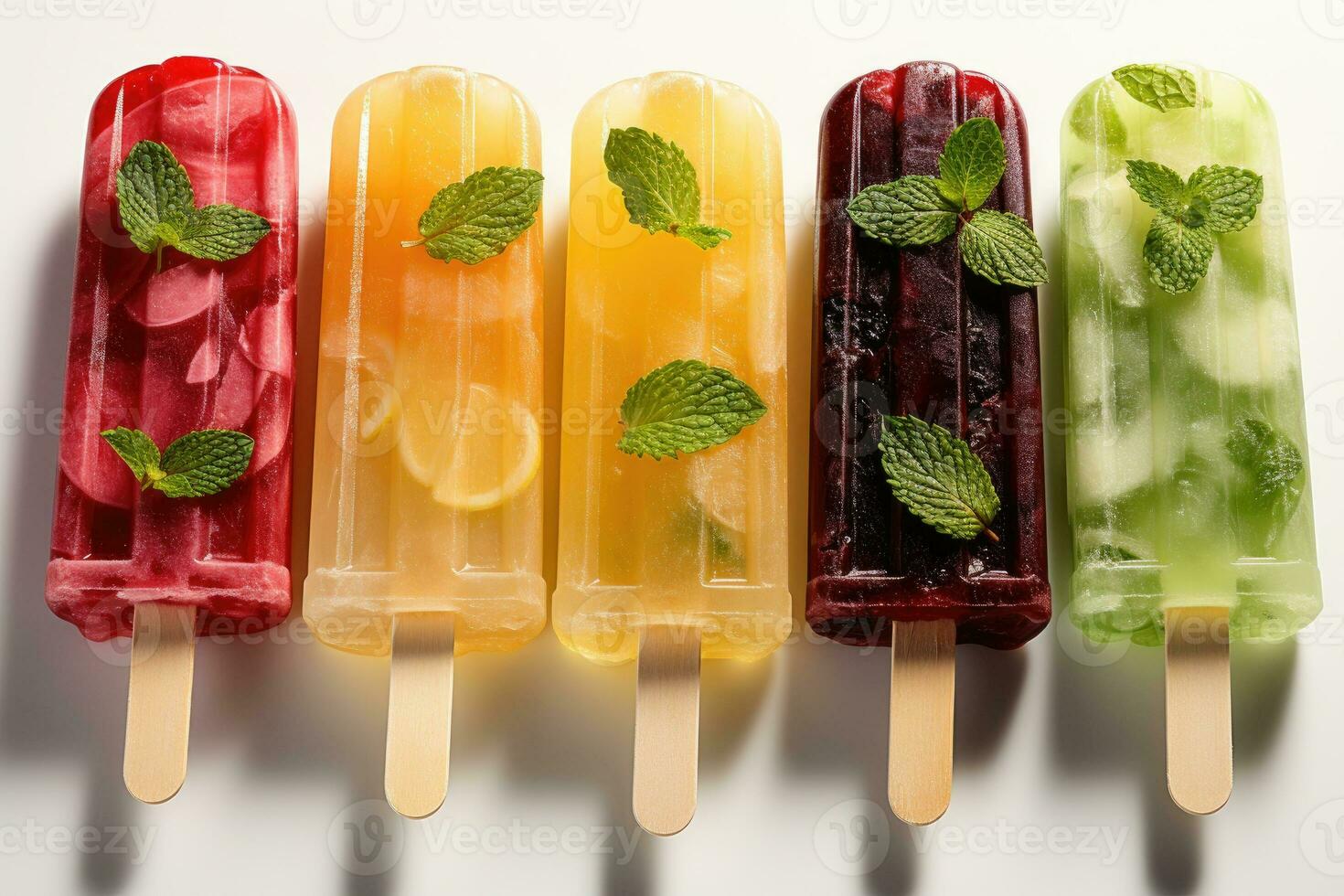 närbild av uppfriskande popsicles smältande snabbt ai genererad foto