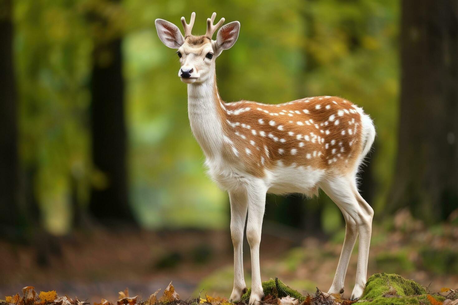 träda rådjur lat. dama dama i de skog, europeisk träda rådjur eller allmänning träda rådjur, ai genererad foto