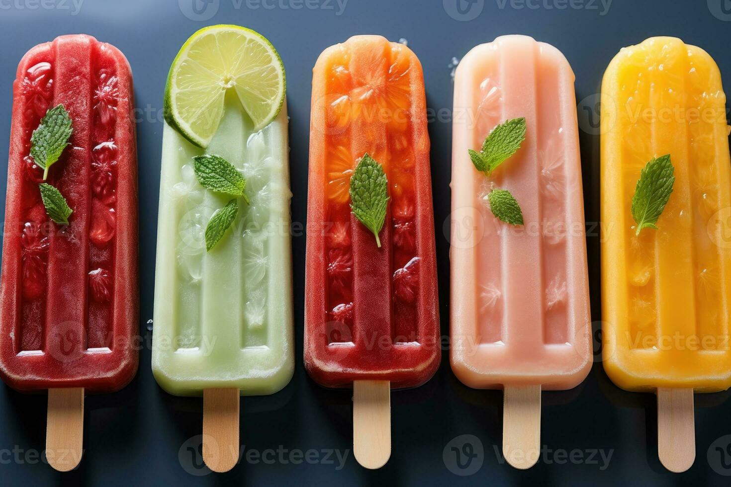 närbild av uppfriskande popsicles smältande snabbt ai genererad foto