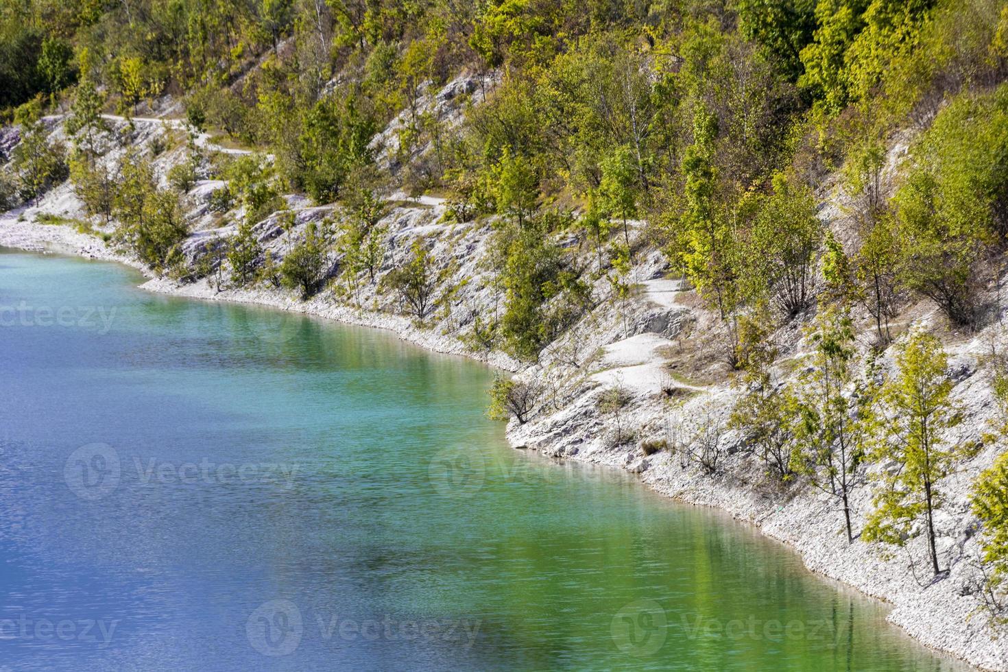 vackra canyon longerich tecklenburger land tyskland turkosvatten. foto