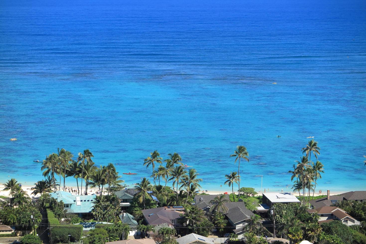 utsikt över lanikai beach hawaii foto