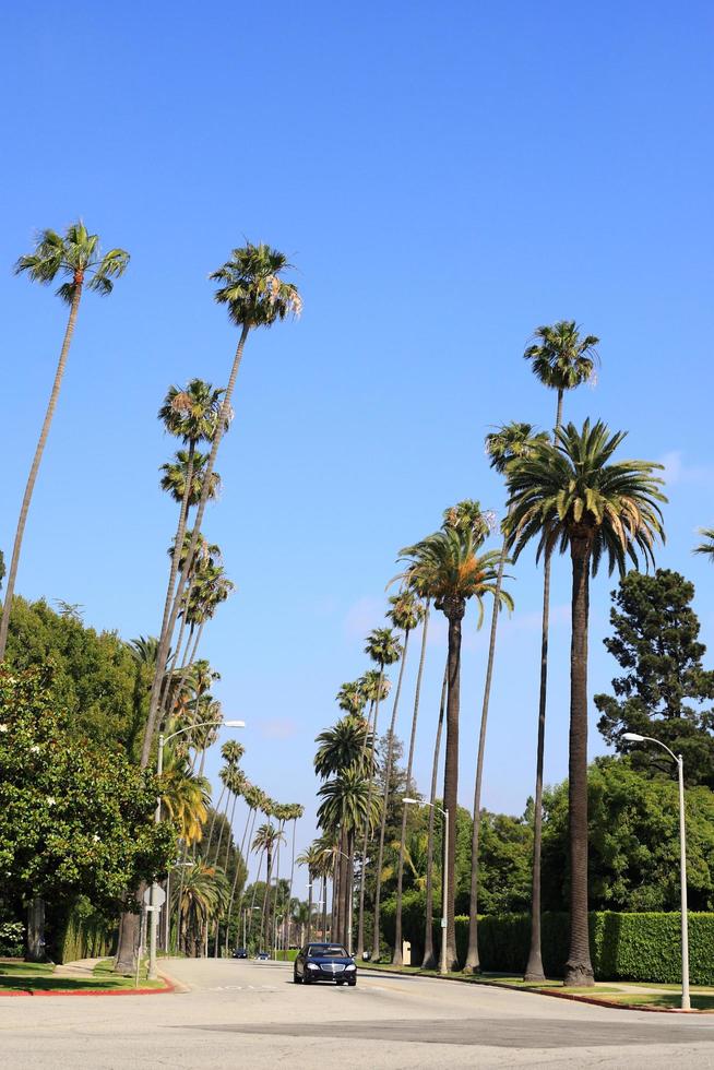 Beverly Hills, ett lyxigt bostadsområde i Los Angeles foto