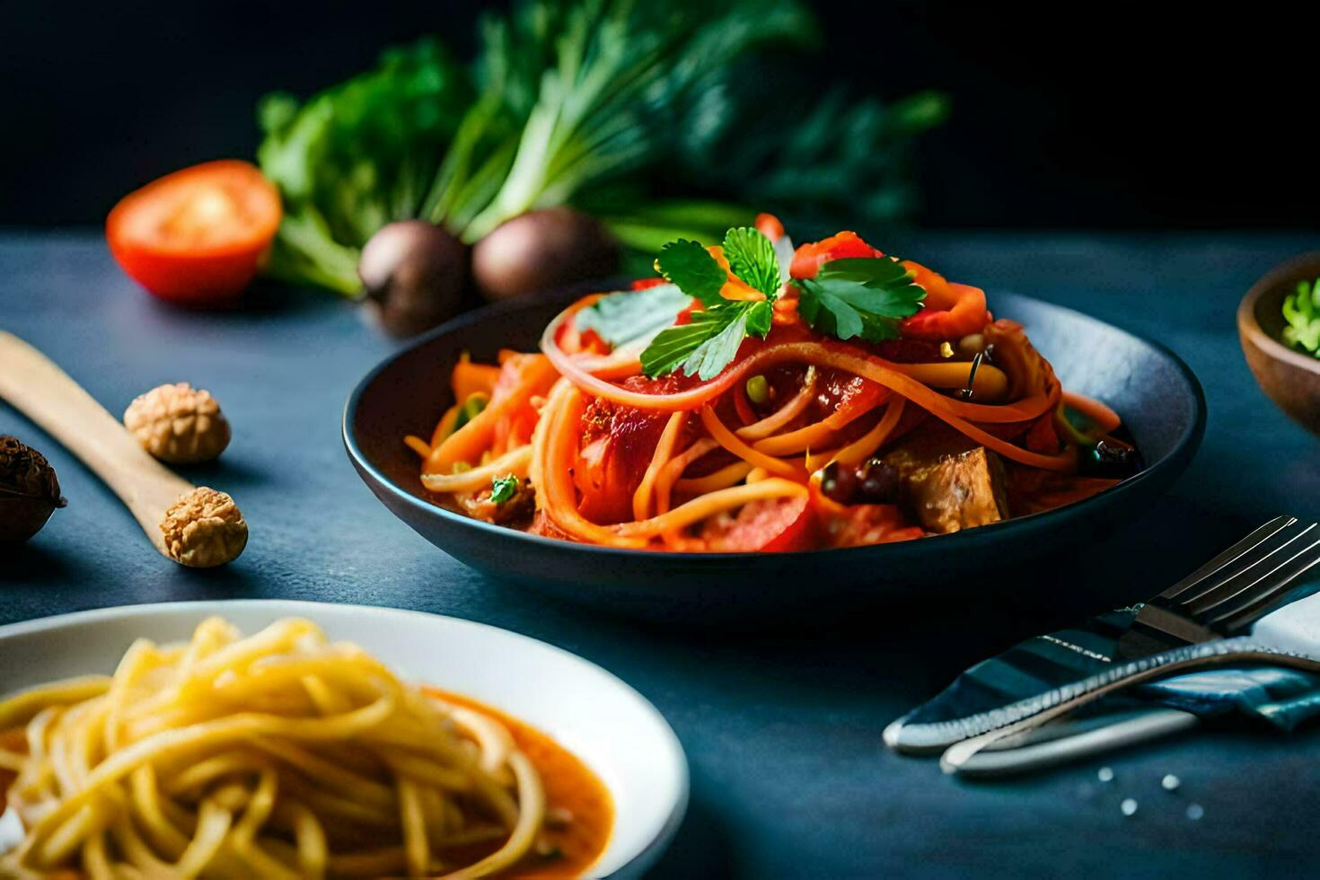 de bäst pasta recept för en friska diet. ai-genererad foto