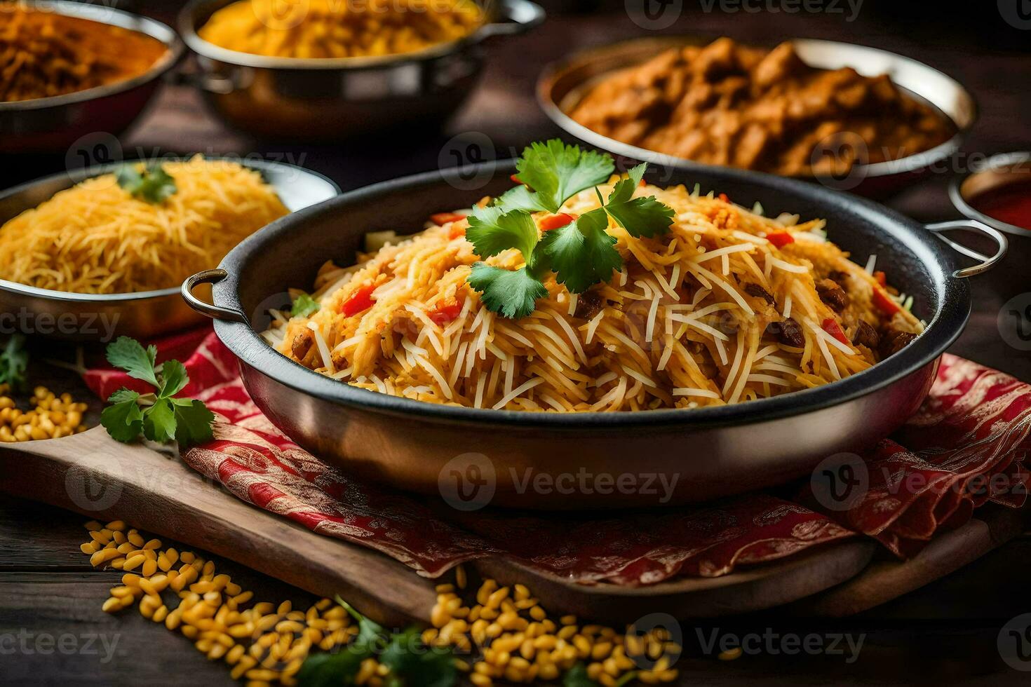 indisk mat är en populär val för många människor. ai-genererad foto