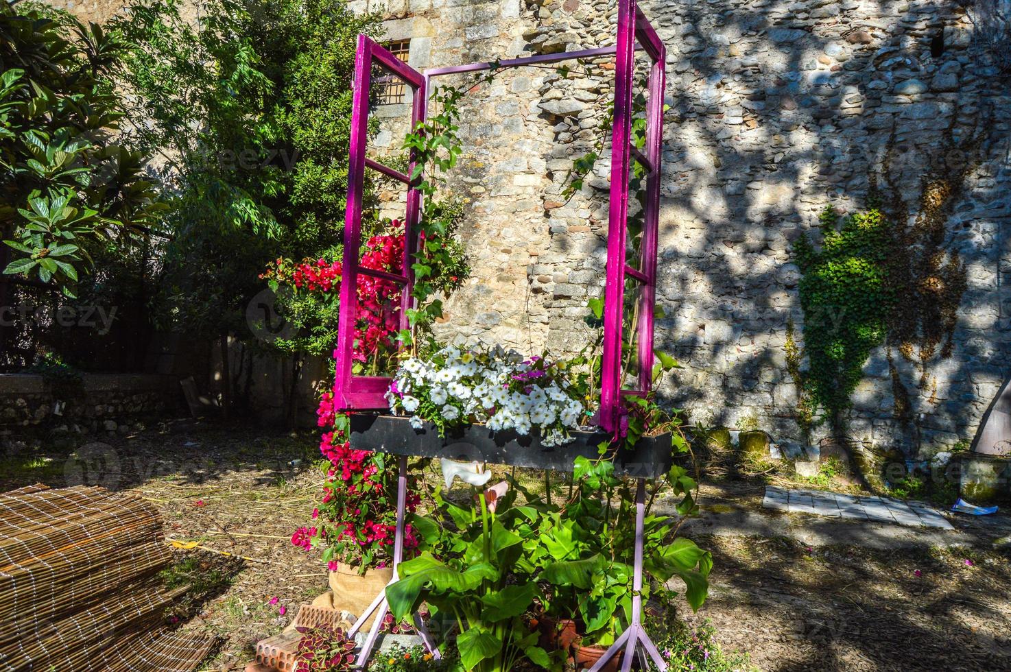 blomsterfestival i girona temps de flors, spanien. 2018 foto