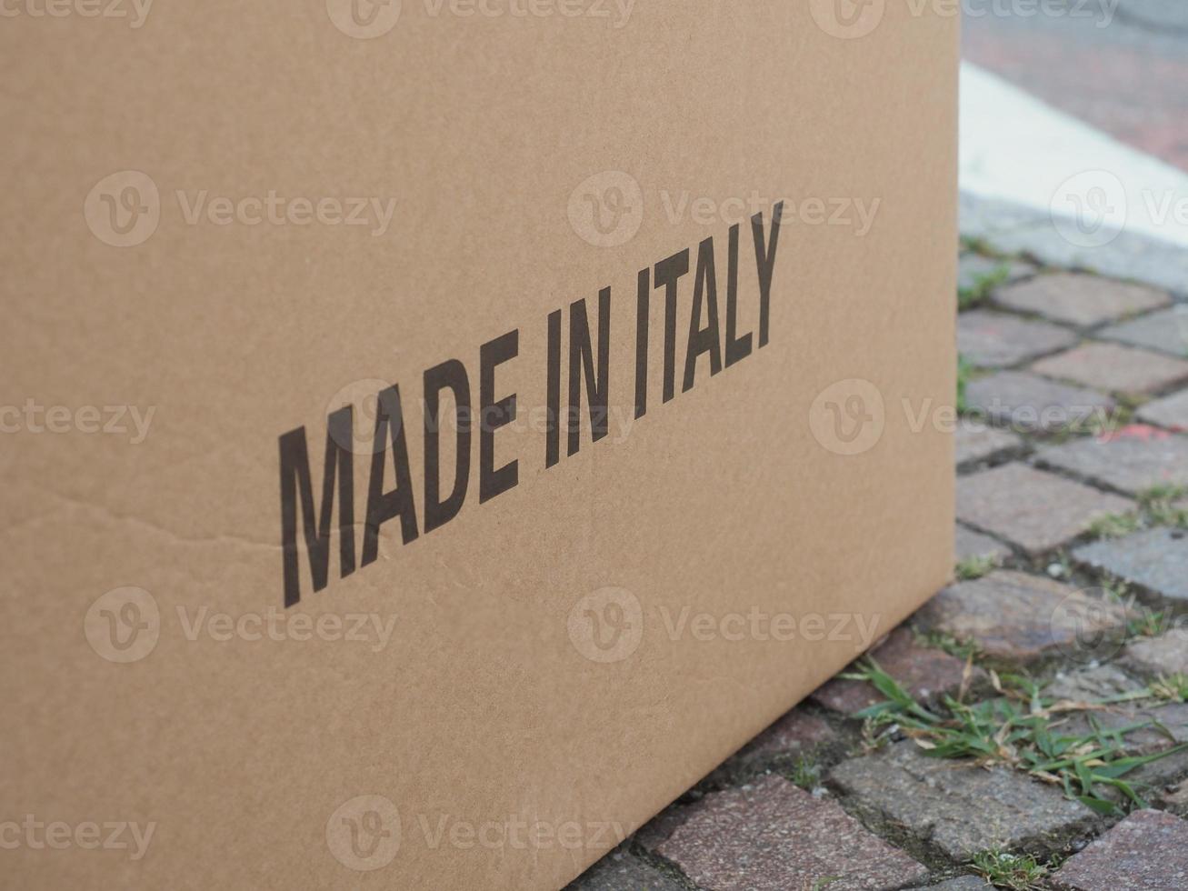 gjord i Italien på paket foto