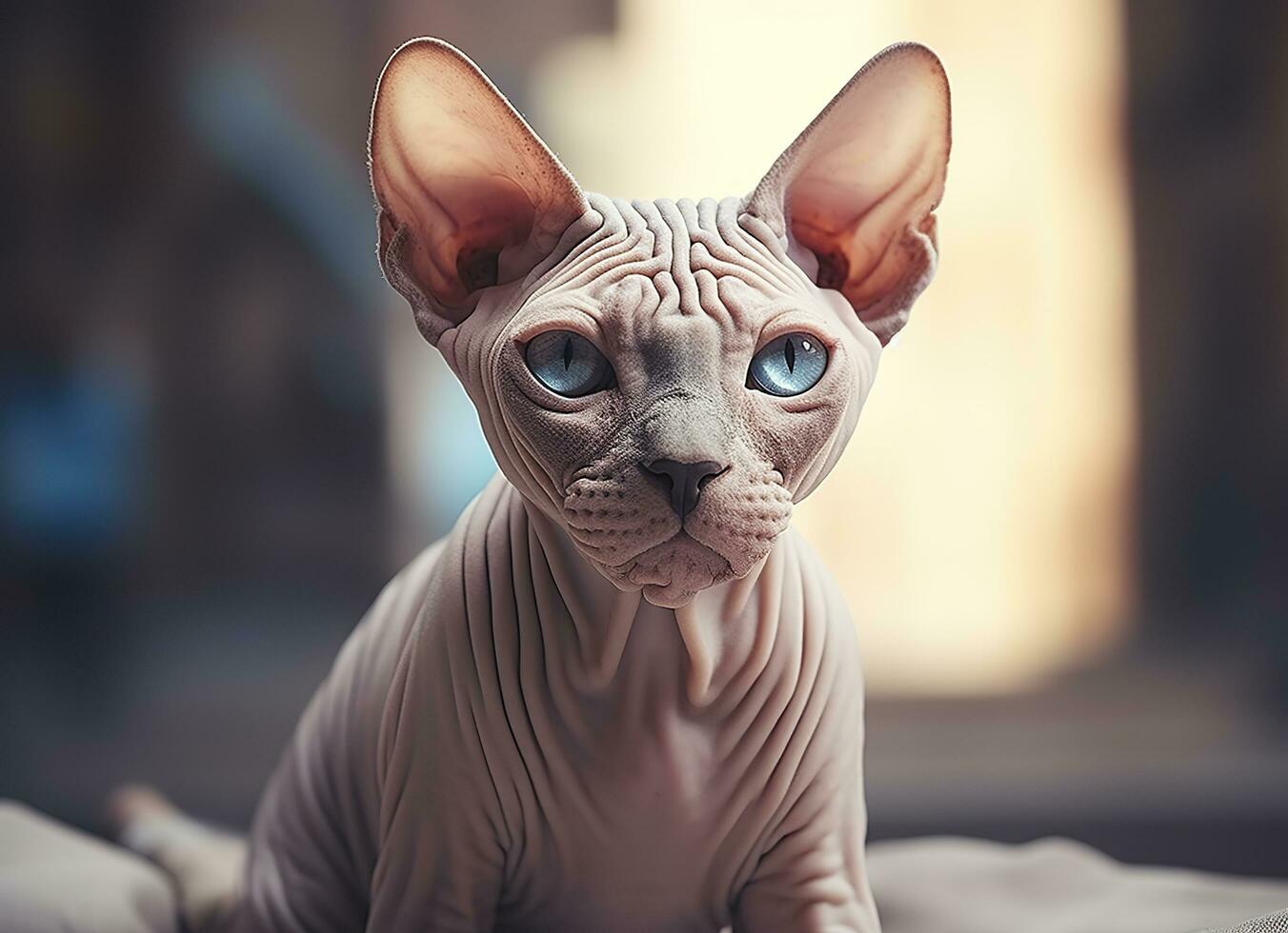 skön Foto sphynx katt begrepp, samtida naturlig och humör social bakgrund. generativ ai