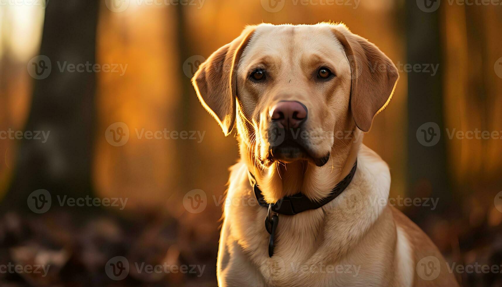 en gul labb hund om i de gräs ai genererad foto