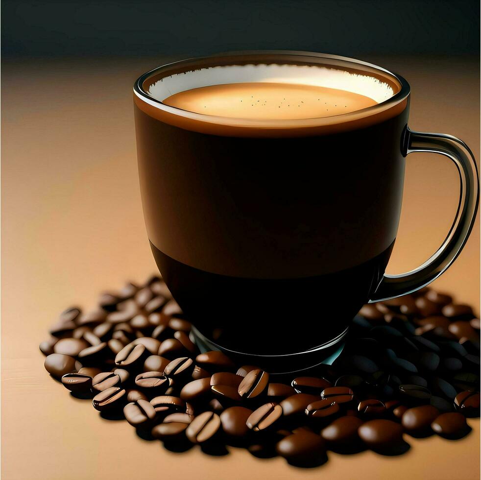 kaffe kopp med latte konst design, topp och sida se, cappuccino, americano, espresso, mocka, kakao. ai generativ foto