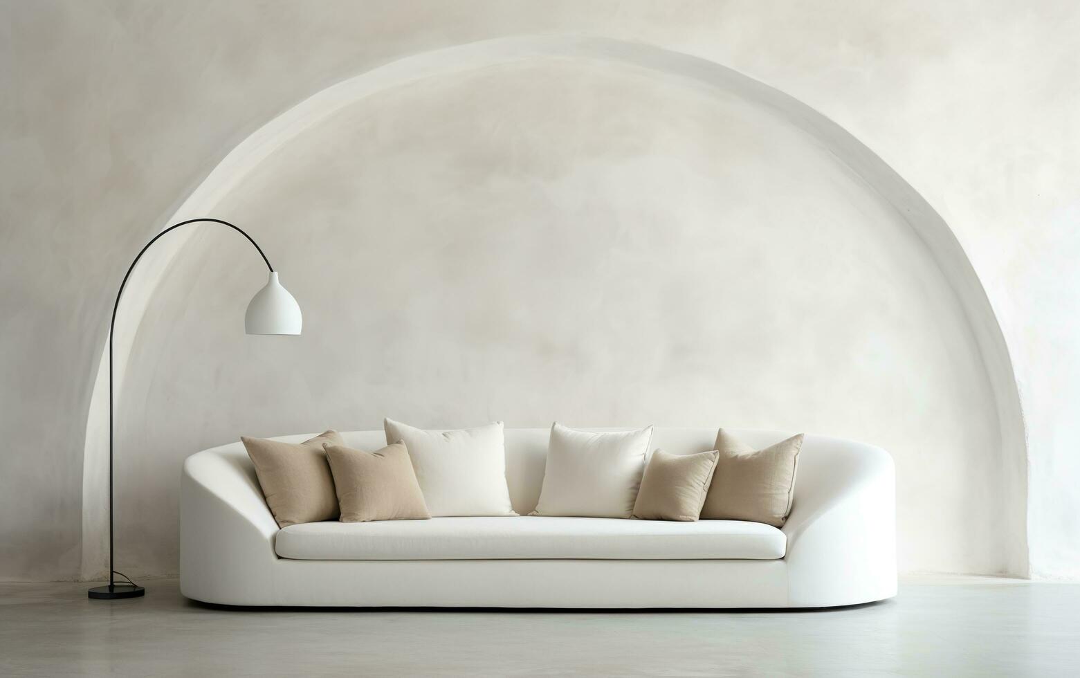 interiör av eleganta rum med soffa ai genererad foto