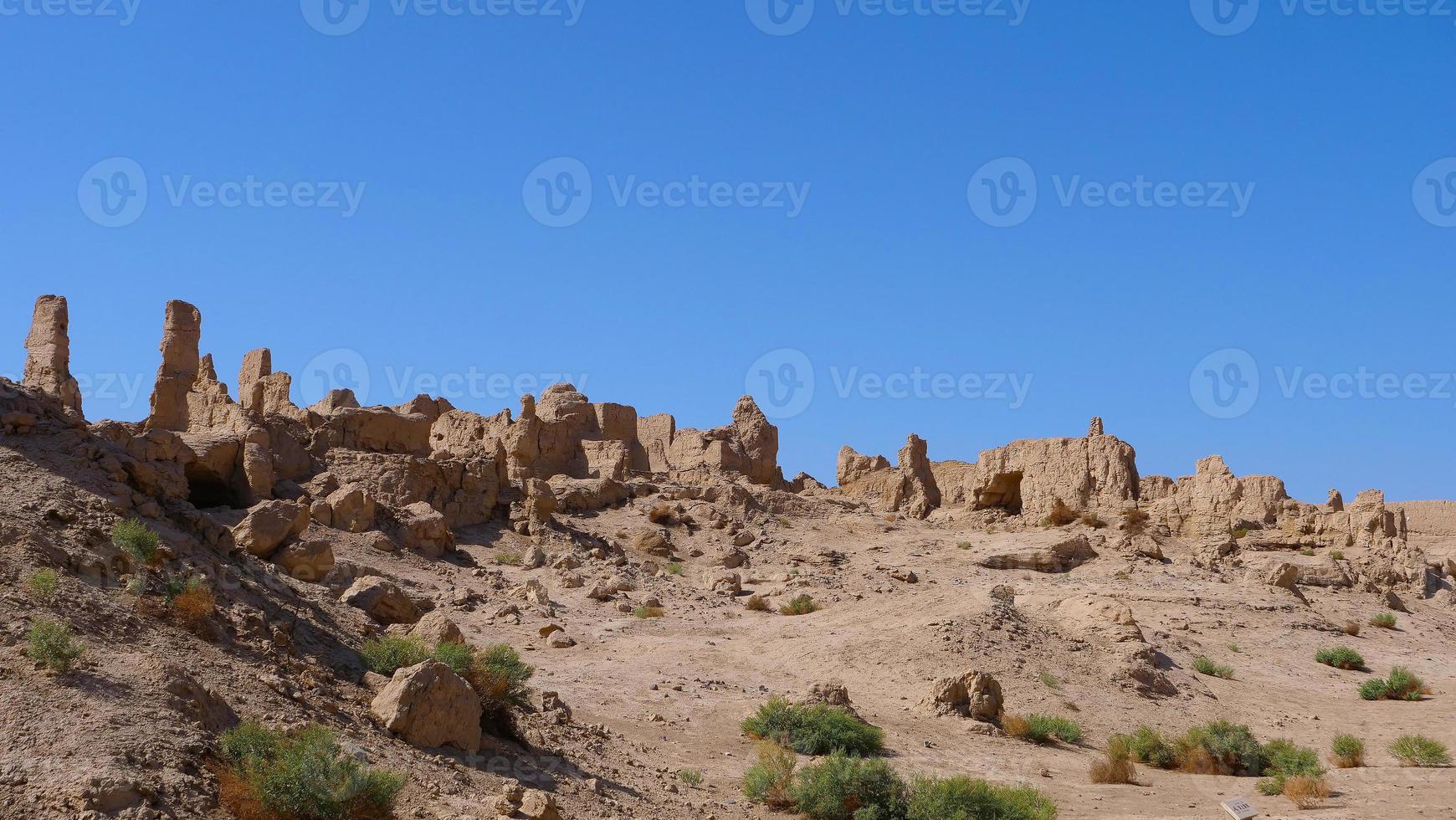 ruinerna av jiaohe som ligger i Xinjiang -provinsen Kina. foto