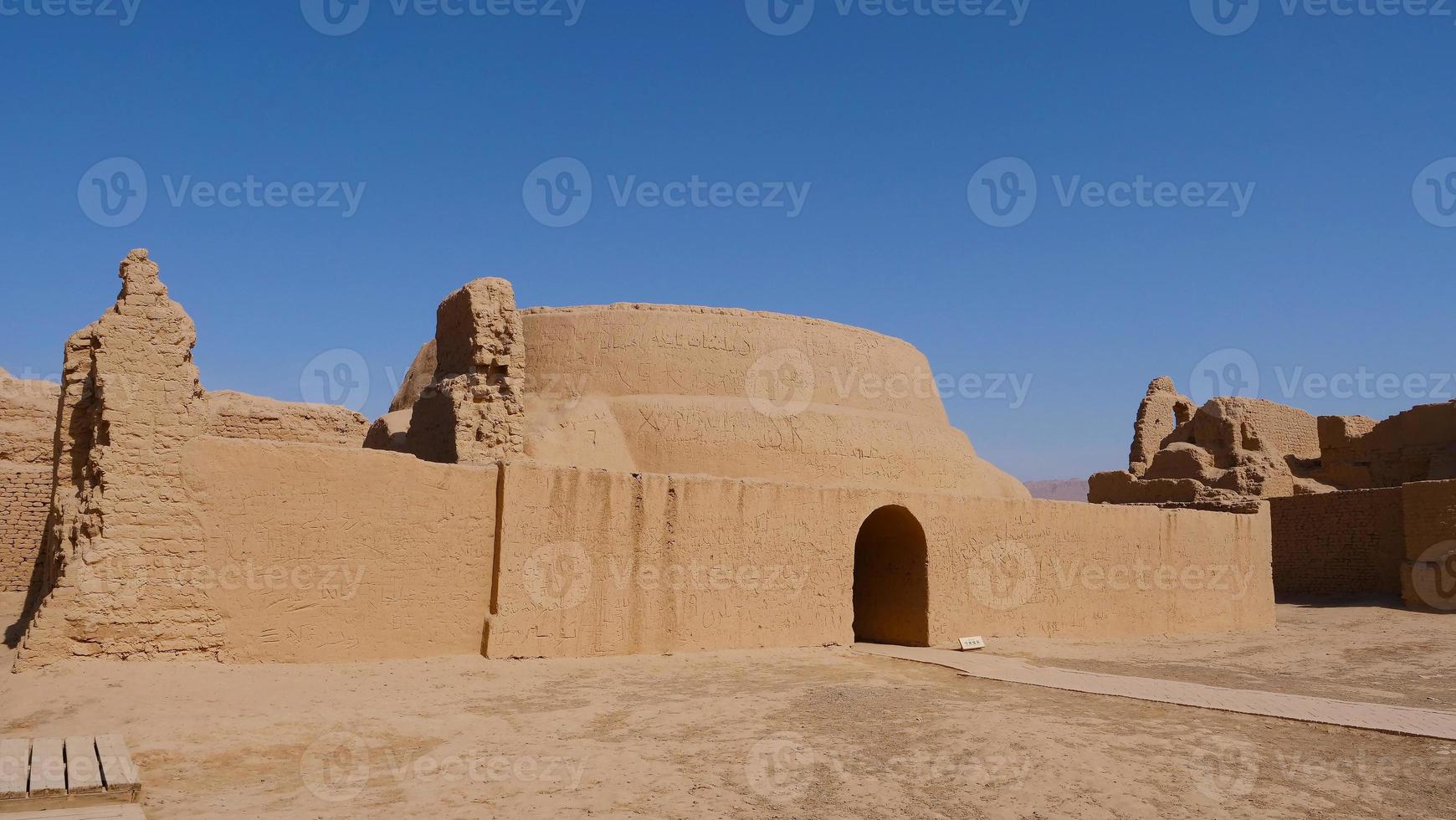 liggande vy av gaochang ruiner inturpan xinjiang provinsen Kina. foto