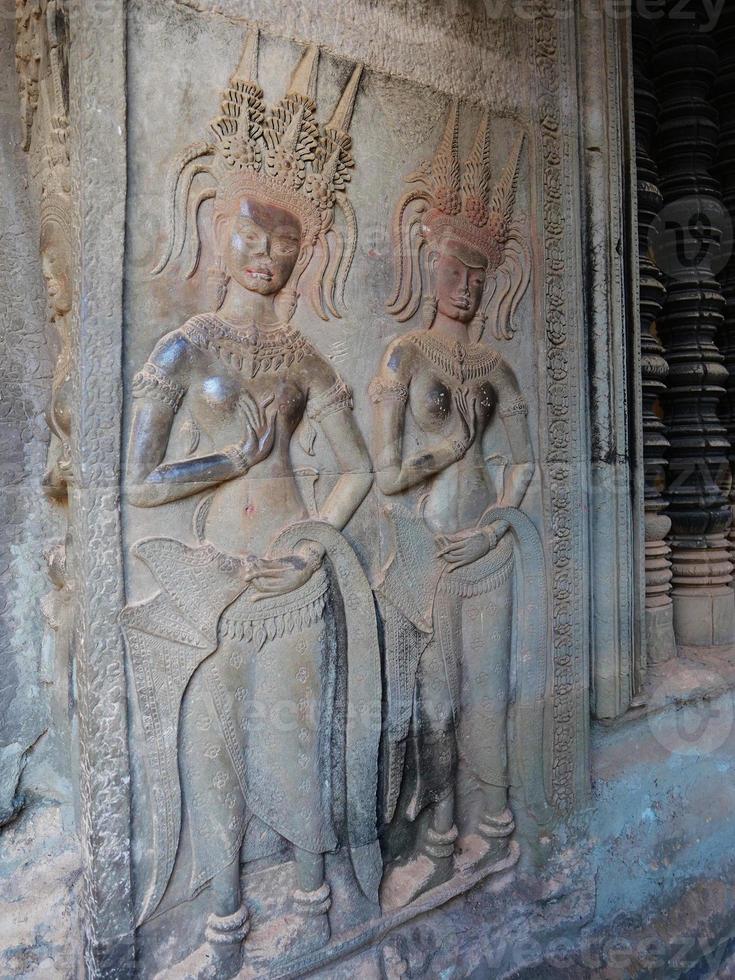 ruin av antikt tempelkomplex angkor wat i siem skörd, Kambodja foto