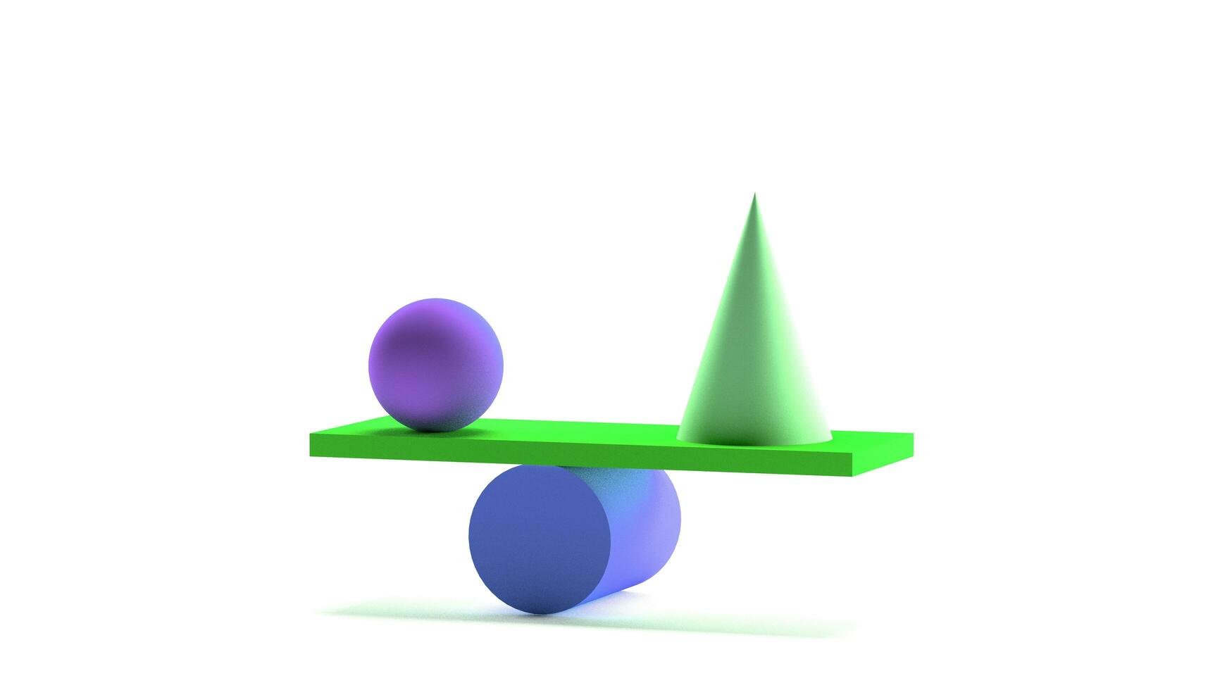 balans geometrisk former på en vit bakgrund foto