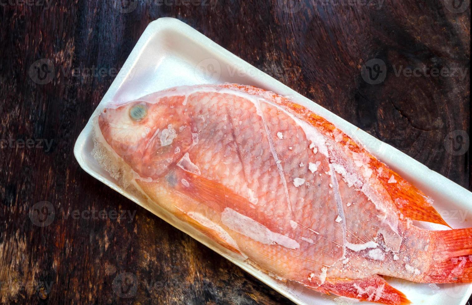 färsk fisk är fryst förbereda till matlagning foto